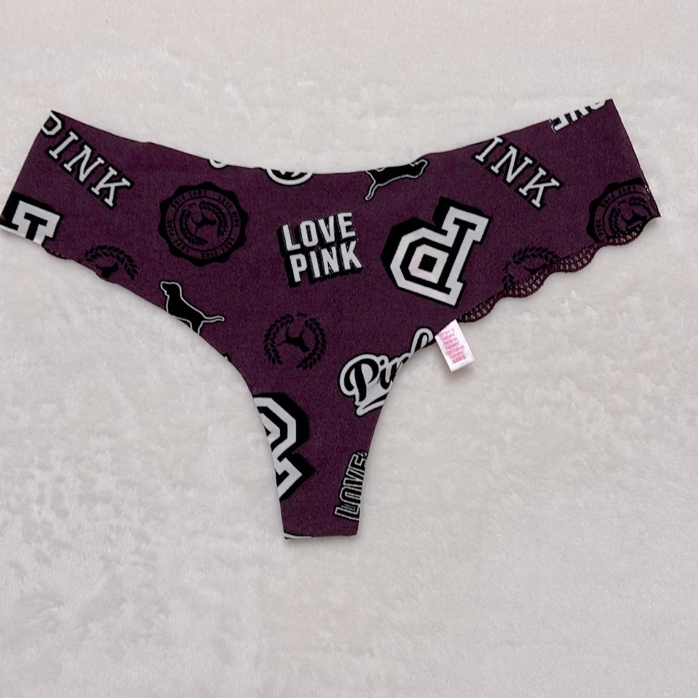 VS PINK Seamless Lace Back Thong Panty
